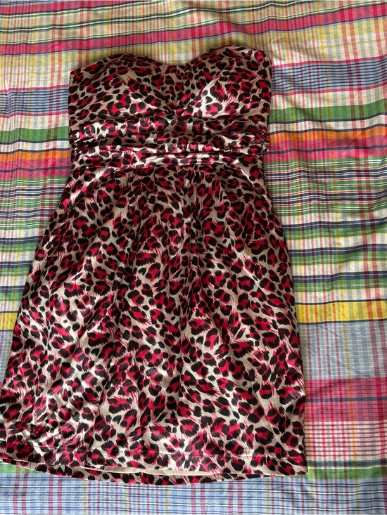 Charlotte Russe Dresses & Skirts - Charlotte Russe Red and Black Leopard Print Satin Dress
